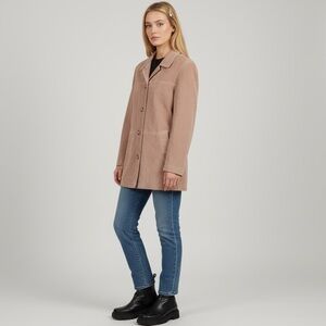 Vintage y2k Monterrey Bay dusty pink button up suede leather Blazer jacket Fall